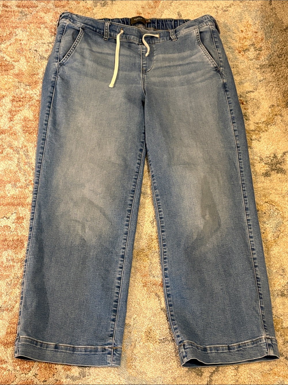 torrid Light Blue Wide-Leg Jeans with Drawstring Waist